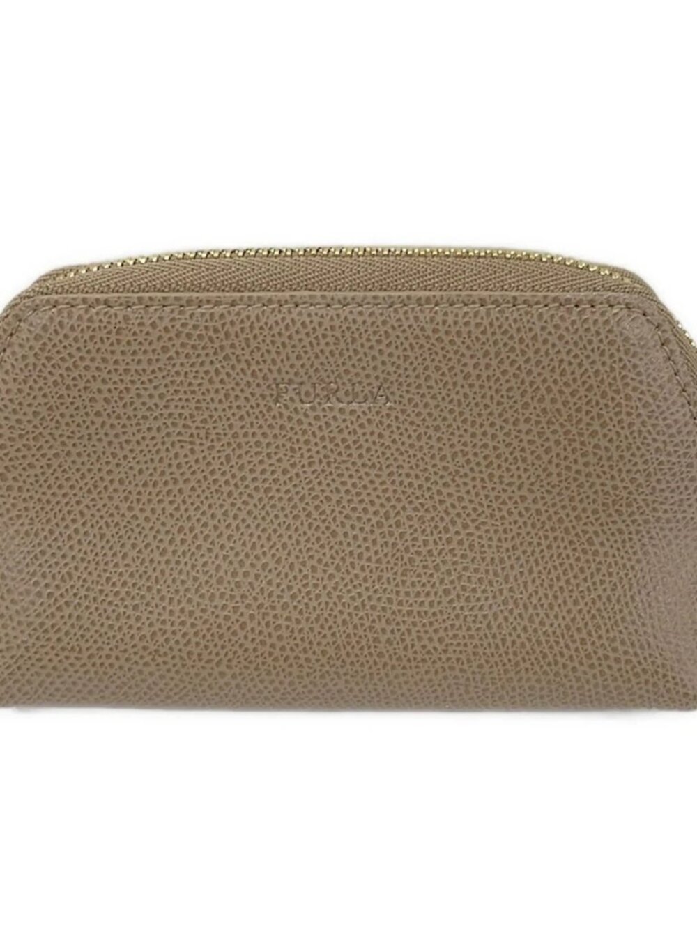 FURLA Pink Beige Leather Coin Case